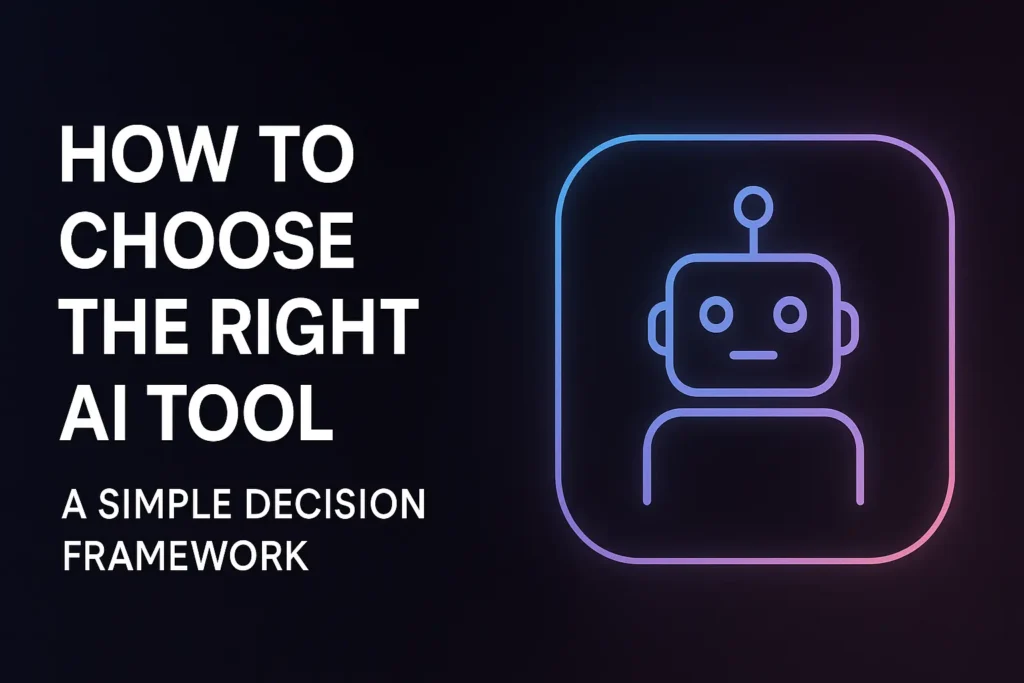 How to choose the right AI tool - A simple decision framework